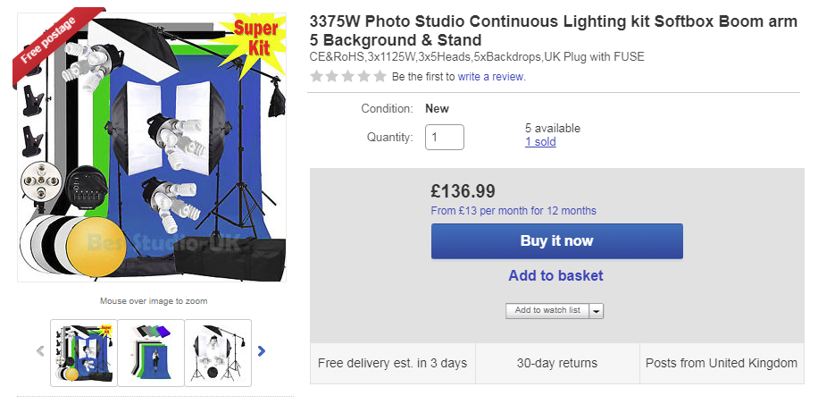 My video lighting kit eBay for YouTube