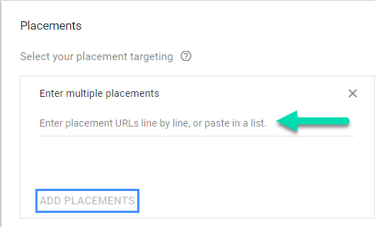 YouTube Ads setup 10 - Add placements