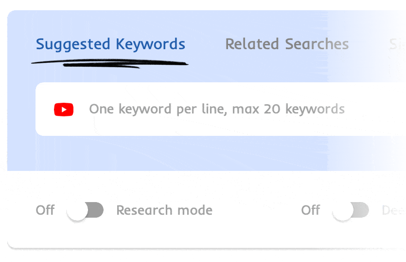 Google and YouTube Suggest Keyword Tool