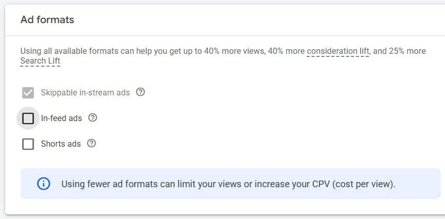 YouTube Campaign Ad Formats - Choose skippable in-stream YouTube Campaign Ad Formats - Choose skippable in-stream only