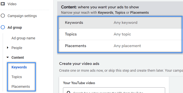 Step 5: Choose your video ad targeting options