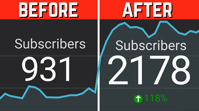 Before after YouTube thumbnail formula template subscriber increase